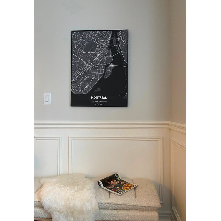 17 Stories Montreal Map Picture Frame Graphic Art Wayfair